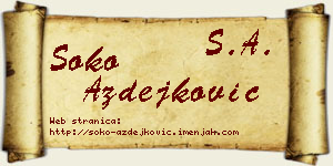 Soko Azdejković vizit kartica